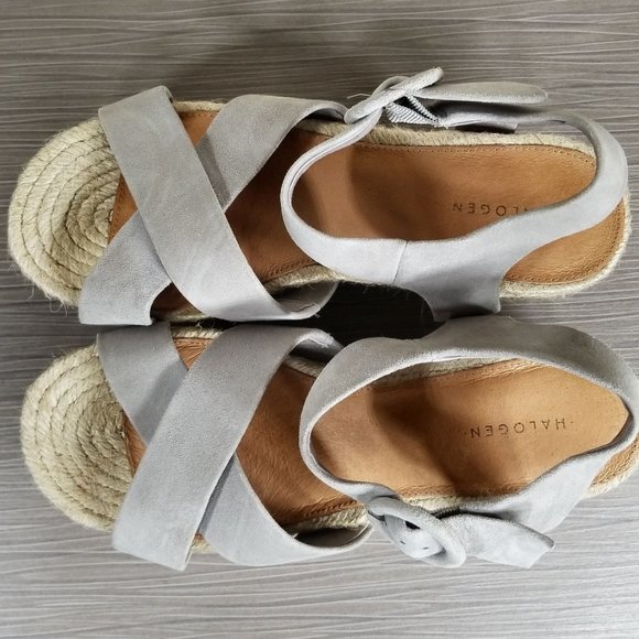 Halogen Emery Blush Platform Espadrille, Gray Suede, Womens Size 6 M - Picture 8 of 10